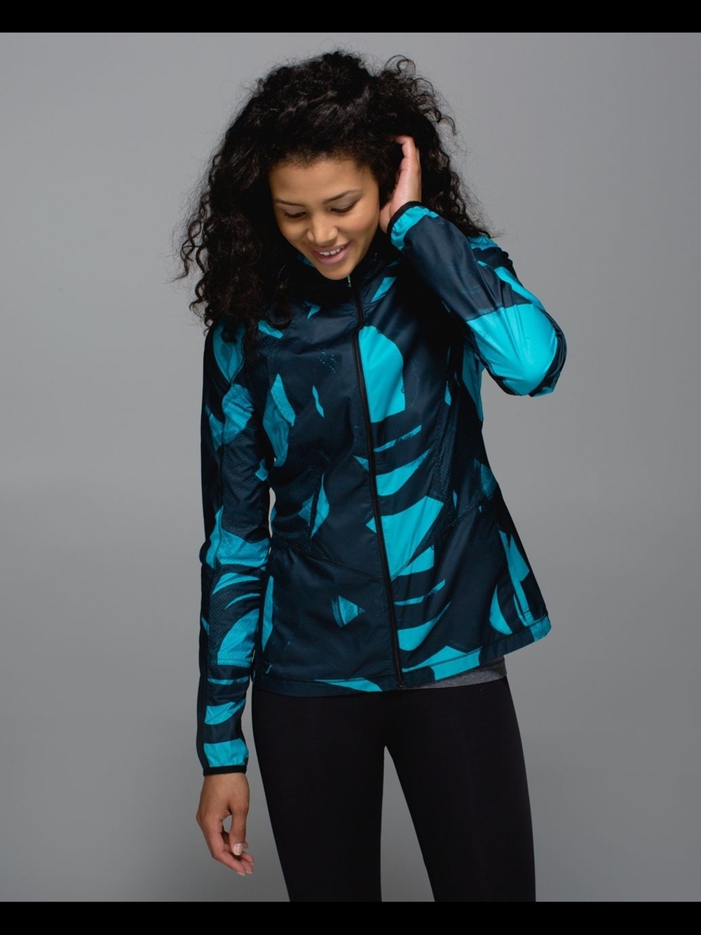 Lululemon Back Pack It JacketBack Spin Stroke Peacock Blue Black
